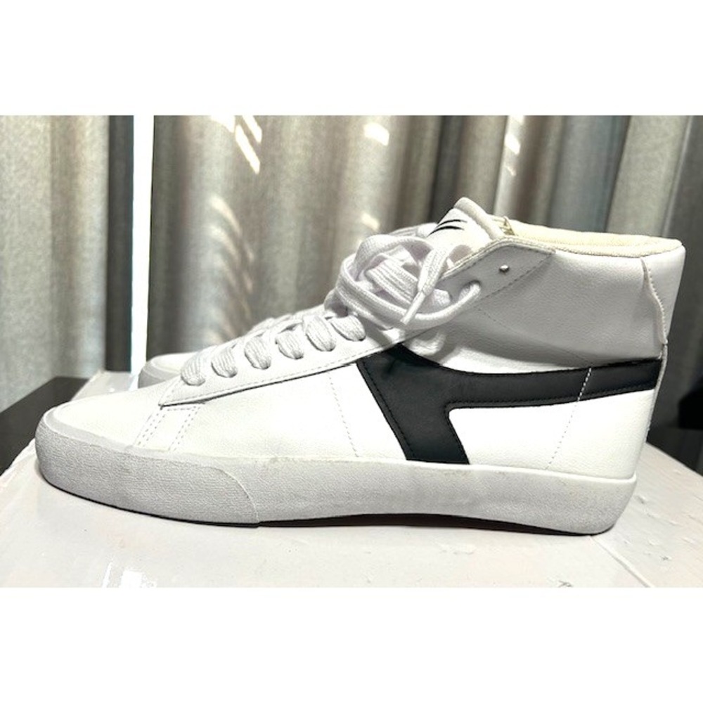 NEW William Rast Men's 9.5 White High‑Top Leather Sneakers Casual Streetwear‎